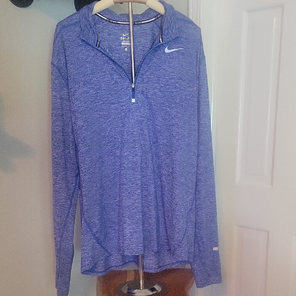 Nike Heathered Blue Long Sleeve Top